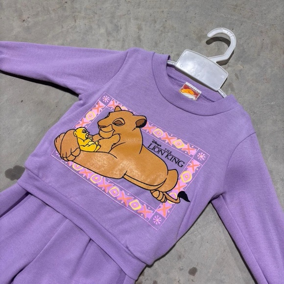 Vintage Purple Lion King Kids Sweatshirt and Pants Set - Picture 2 of 8